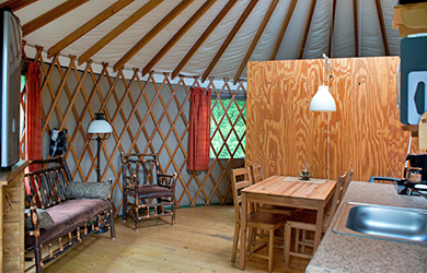Yurts w/ satellite TV Interior